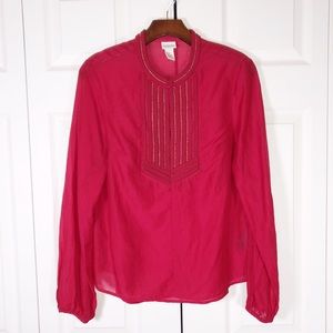 H&M Conscious Collection Red Embroidered Blouse